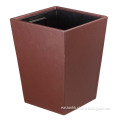 Quick and Easy Clean Square Leather Indoor Waste Bin